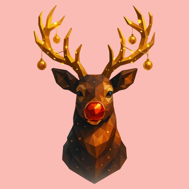 Christmas Reindeer Low Poly