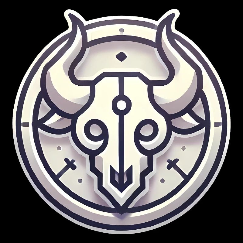 Conception minimaliste de l’insigne du crâne de taureau