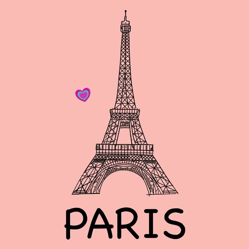 Dessin au trait de la Tour Eiffel à Paris