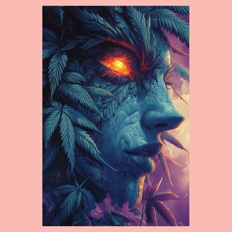 Leaf Face with Fire Eye