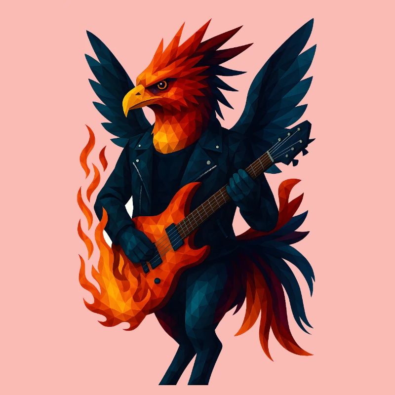 WPAP Style Animals - Phoenix Guitarist