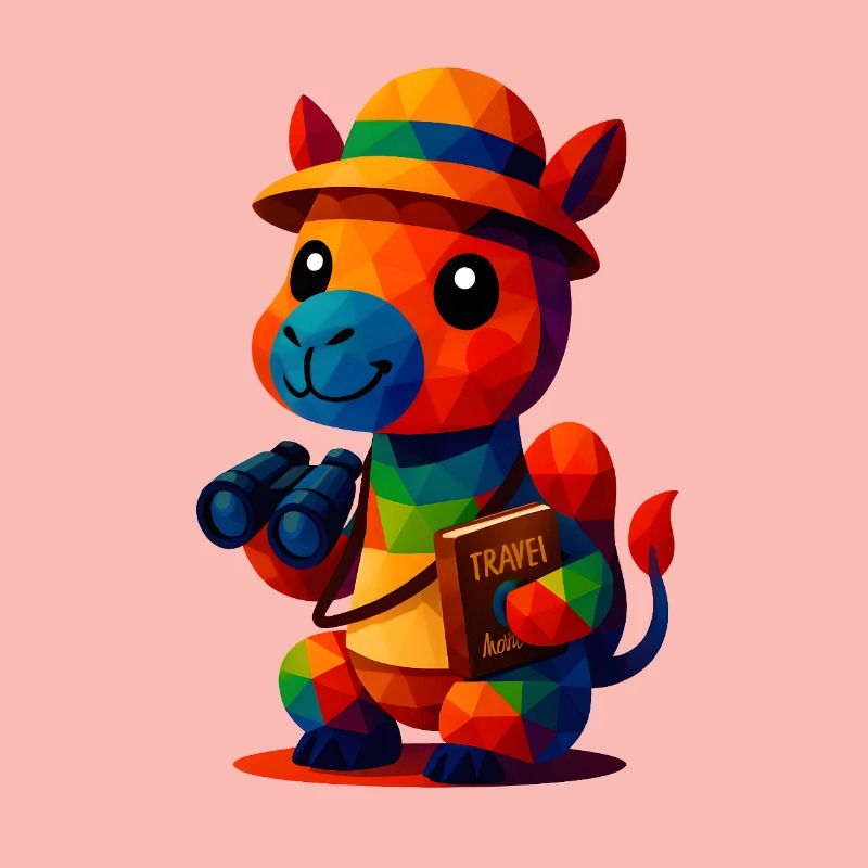 WPAP Polygon Style Tiere Kamel Reiseführer