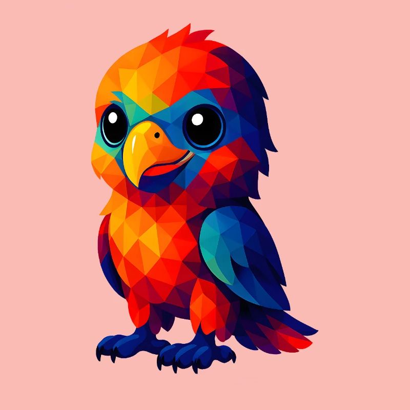 WPAP Polygone Kawaii Style Animaux Bébé Aigle