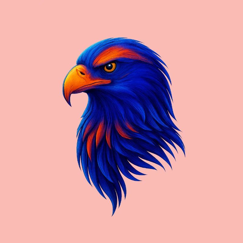 Colored eagle in neon style