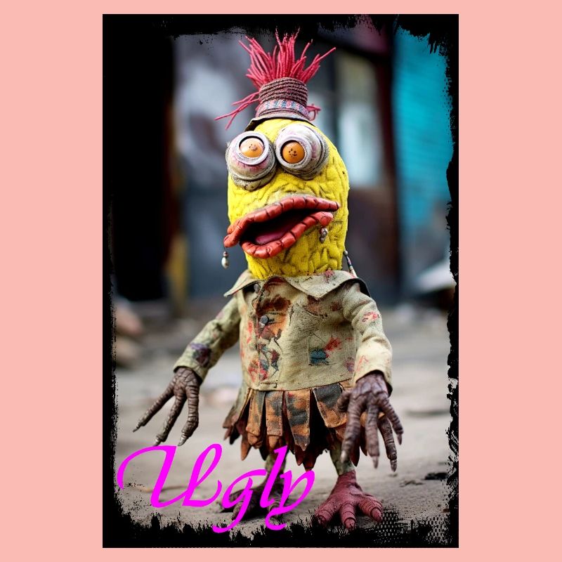 Expressive Trash Character Doll Illustration