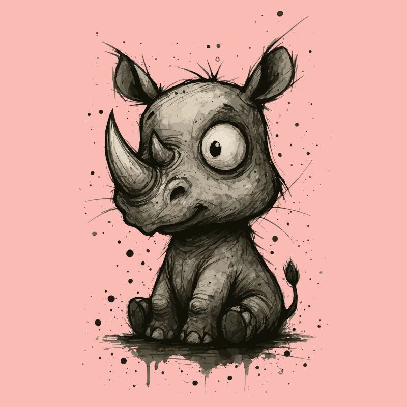 Funny rhino – comic book splash
