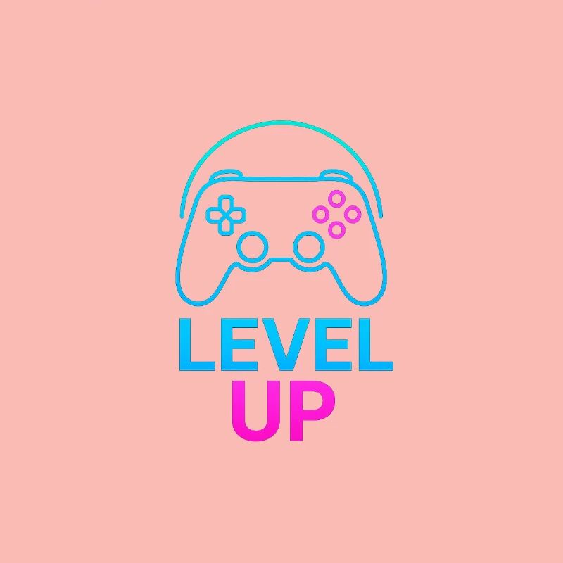 Level Up Neon Controller Graphics