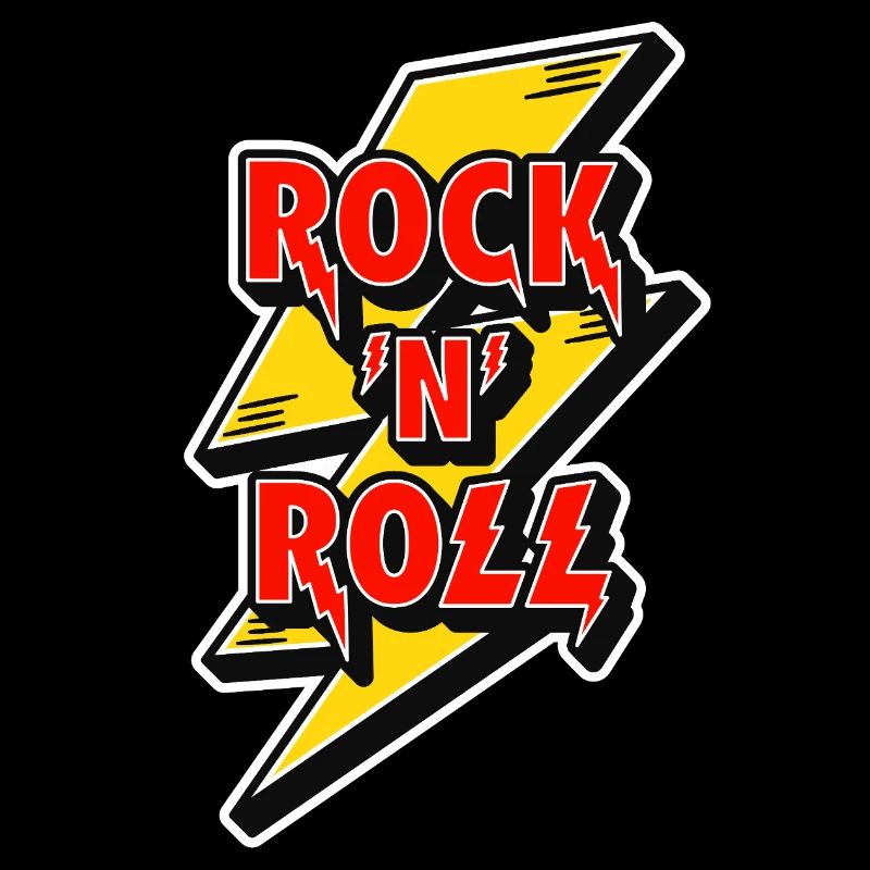 Rock N Roll Lightning Bolt Emblem