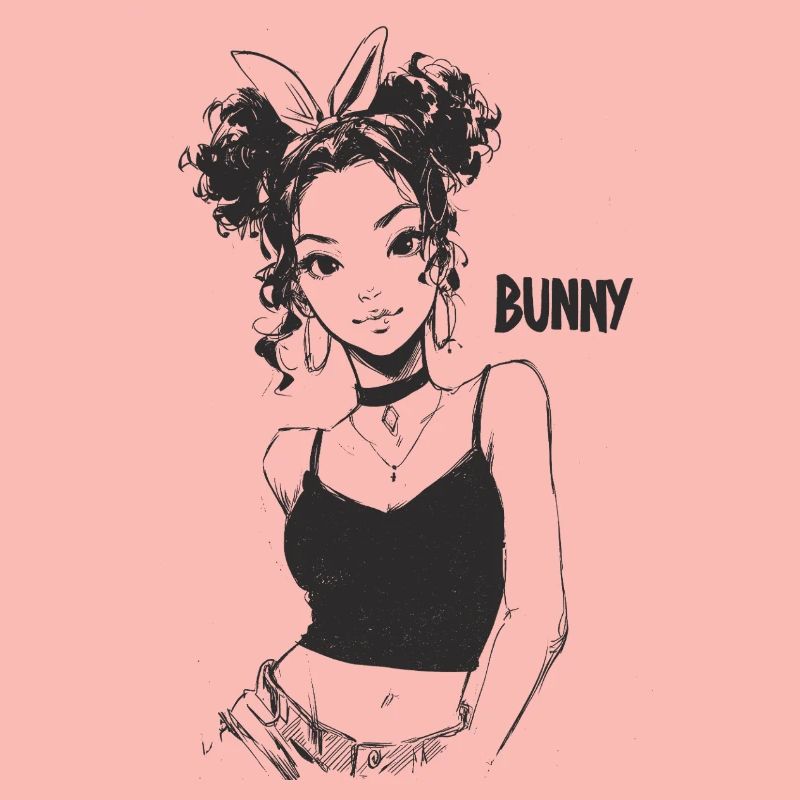 Bunny-Mädchen Strichkunst