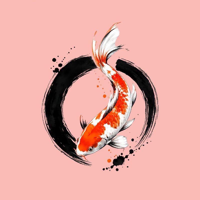 Zen Koi Ink Circle