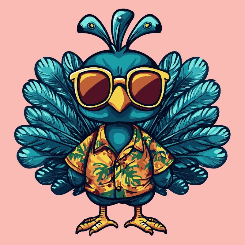 Peacock Bird Comic Funny Summer
