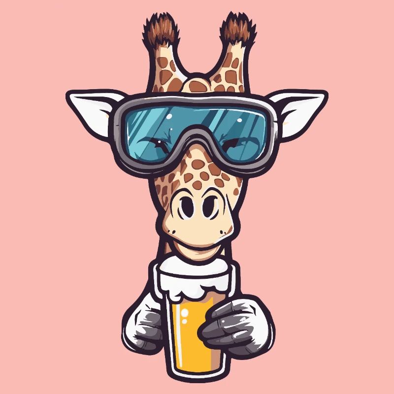 Giraffe Apres Ski Bier Comic