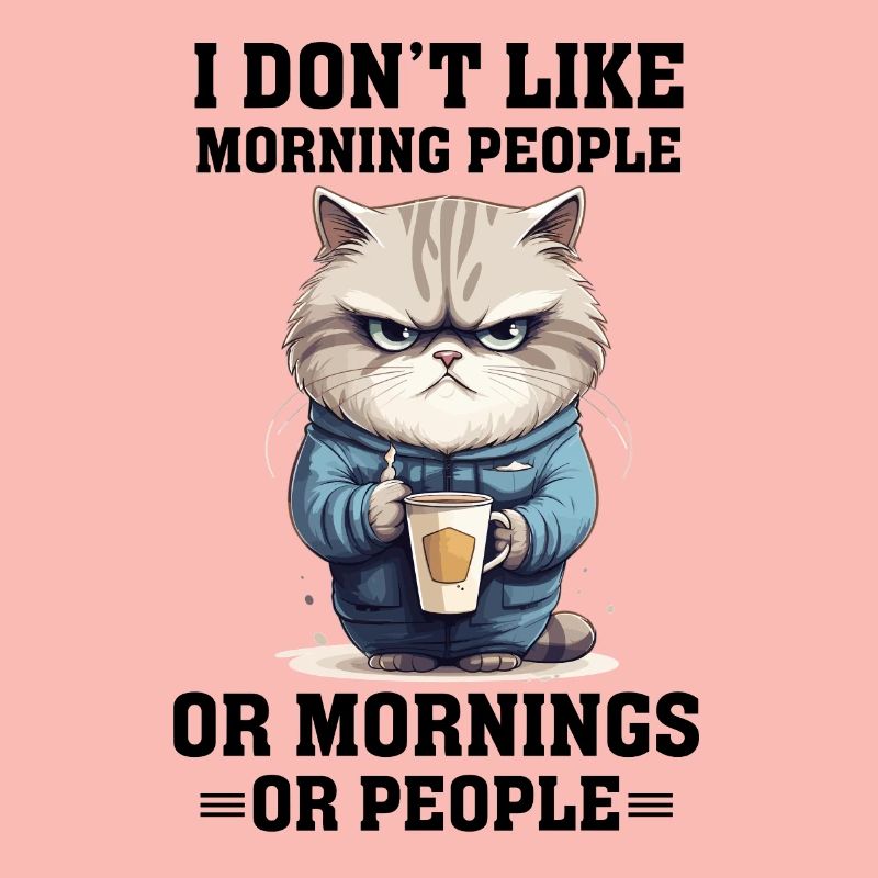 Je n’aime pas les gens du matin Café de chat