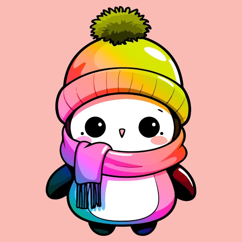 Pinguin Winter Tier Bunt Comic