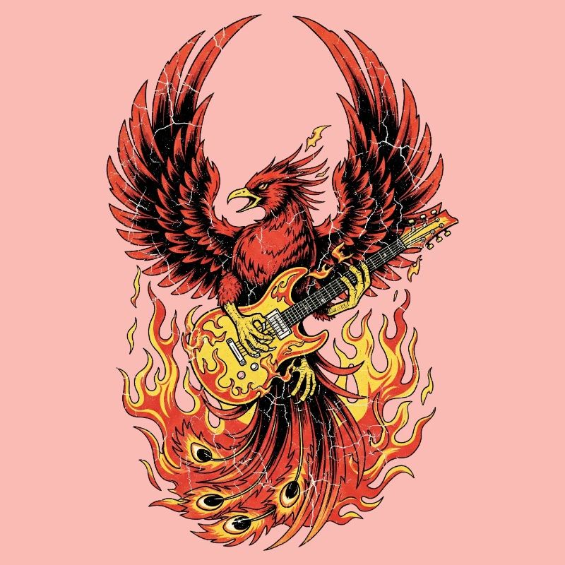 Fiery Eagle Guitare Rock Design