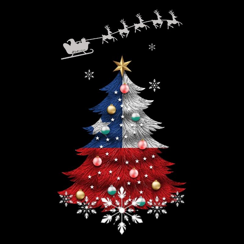 Christmas tree with Chile flag