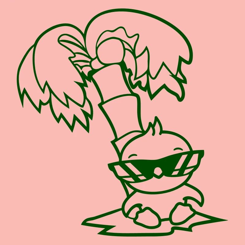 Duck Small Cute Bird Sunglasses Funny Palm Tree