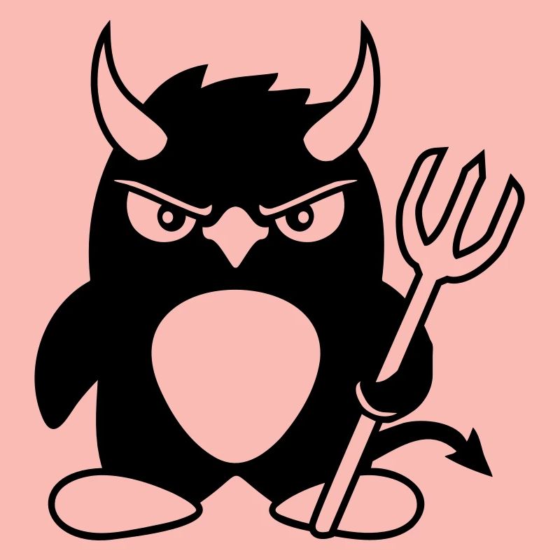 Penguin Devil Horns Trident Hell Evil Satan