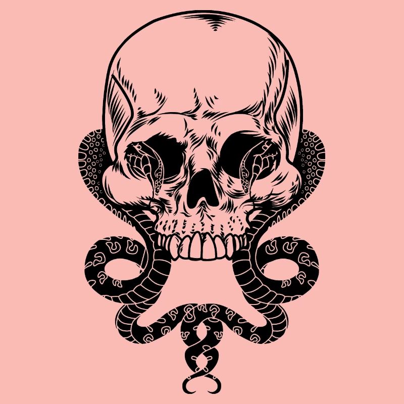 Crâne avec deux serpents