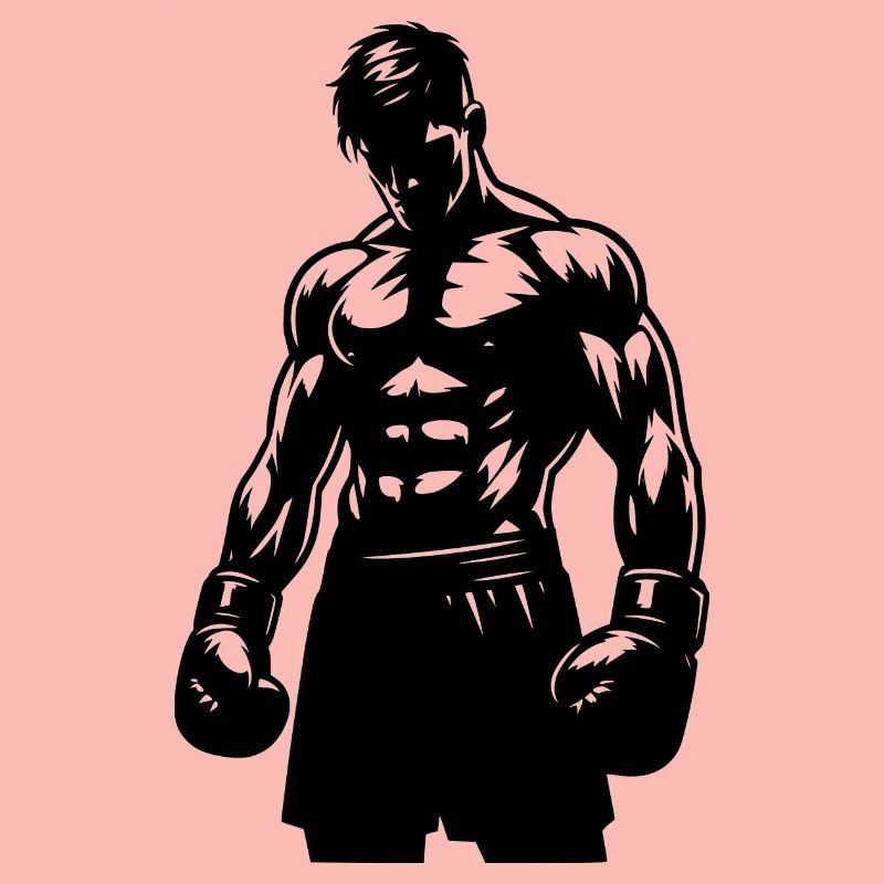 Boxer im Boxkampf-Modus vintage Schattenstil