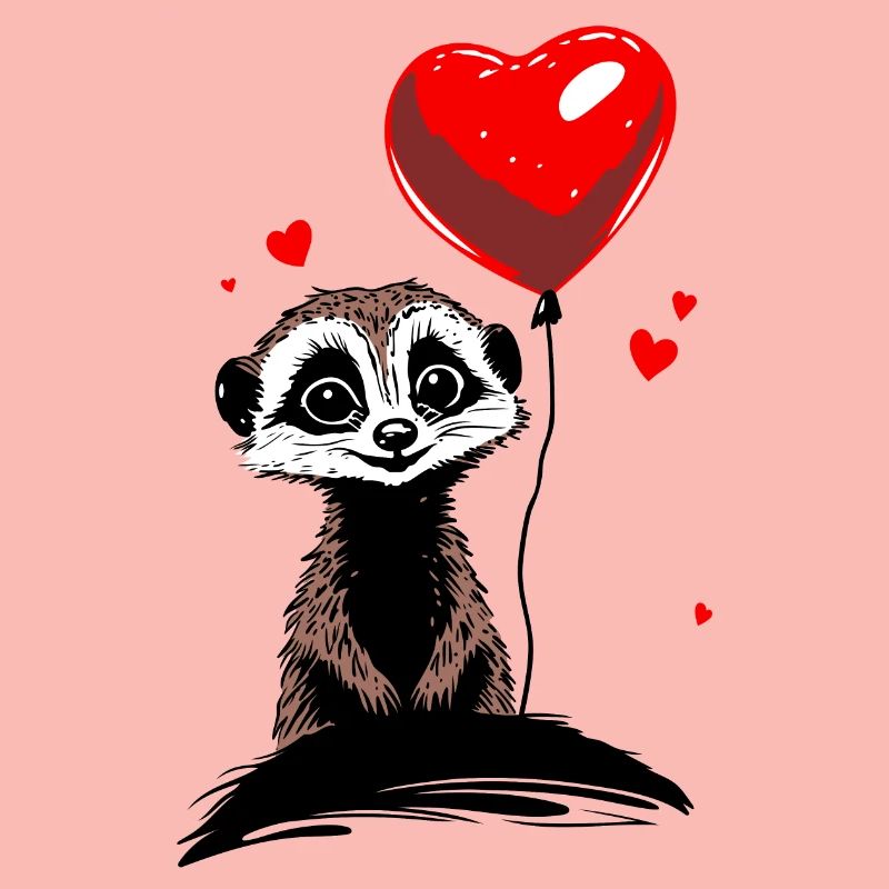 Erdmännchen Herz Luftballon - Heartful Creatures