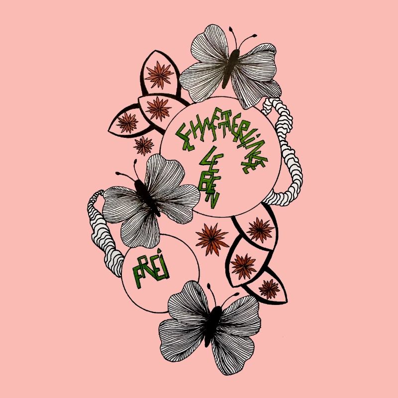 Hand Drawn Butterfly Floral Pattern