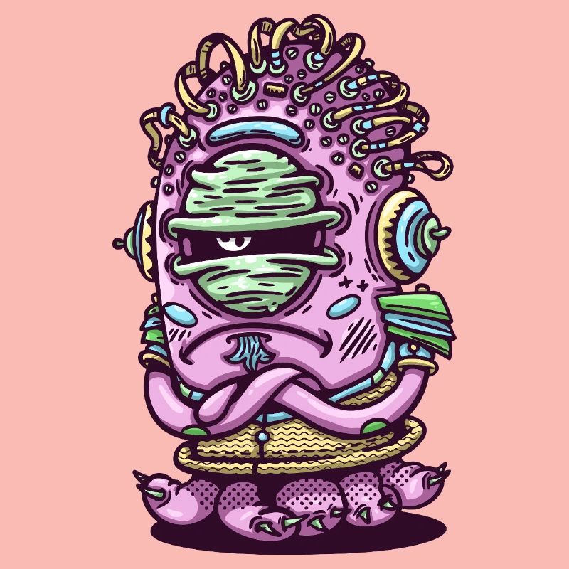 Créature extraterrestre rose de l’espace