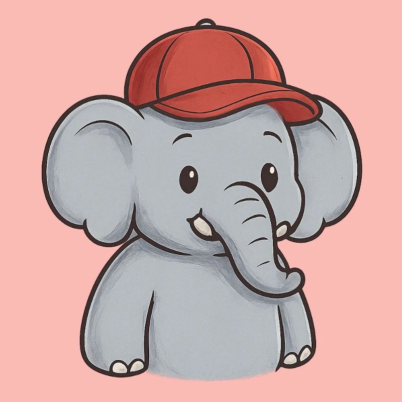 Éléphant avec bonnet rouge – Cute Street Style