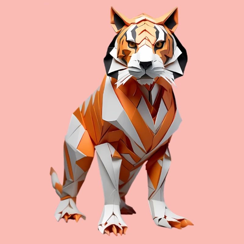 Geometric Low-Poly Tiger