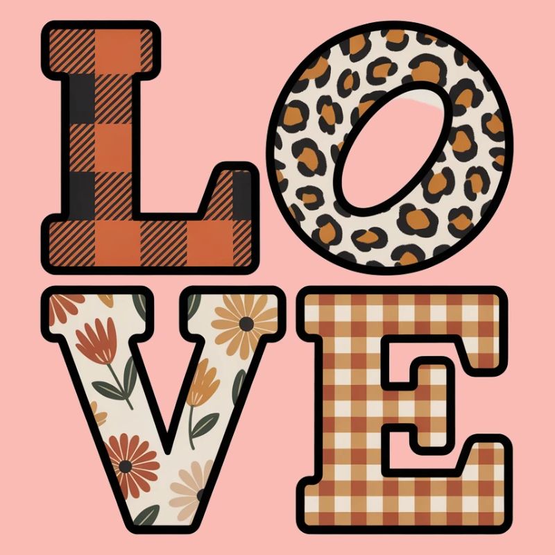 Love contrasting patterns in decorated letters