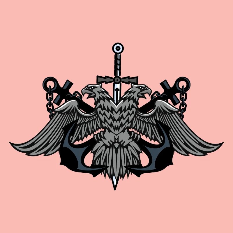 Twin Eagle Crest with Sword