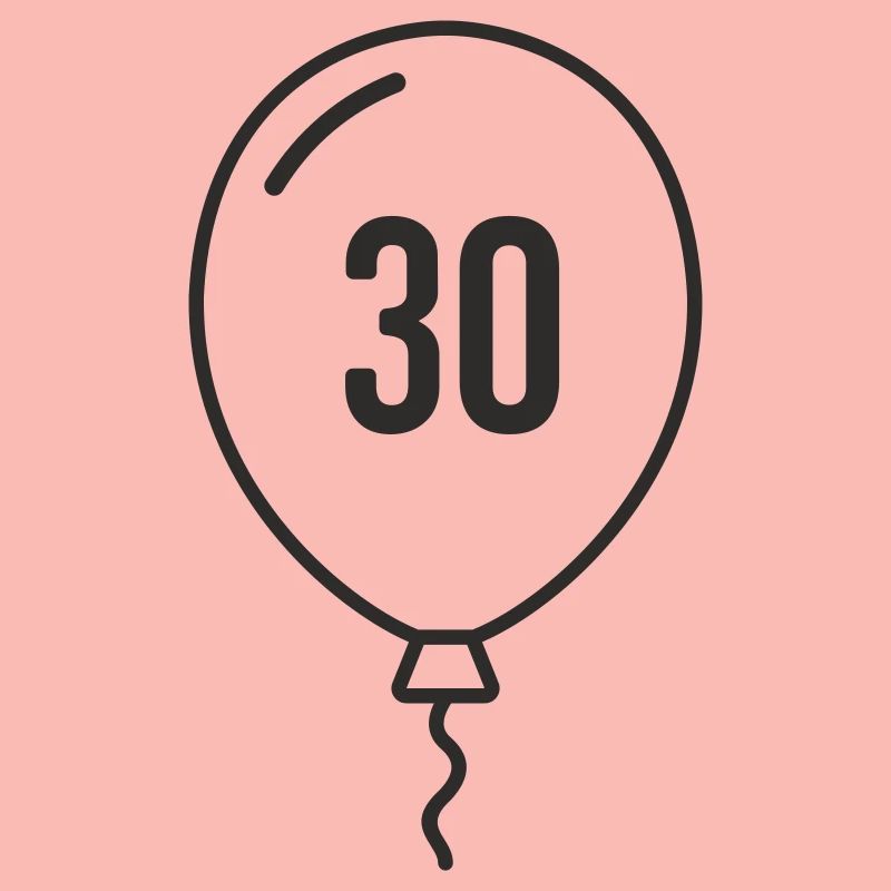 Ballon numéro 30 – Conception d’anniversaire rond