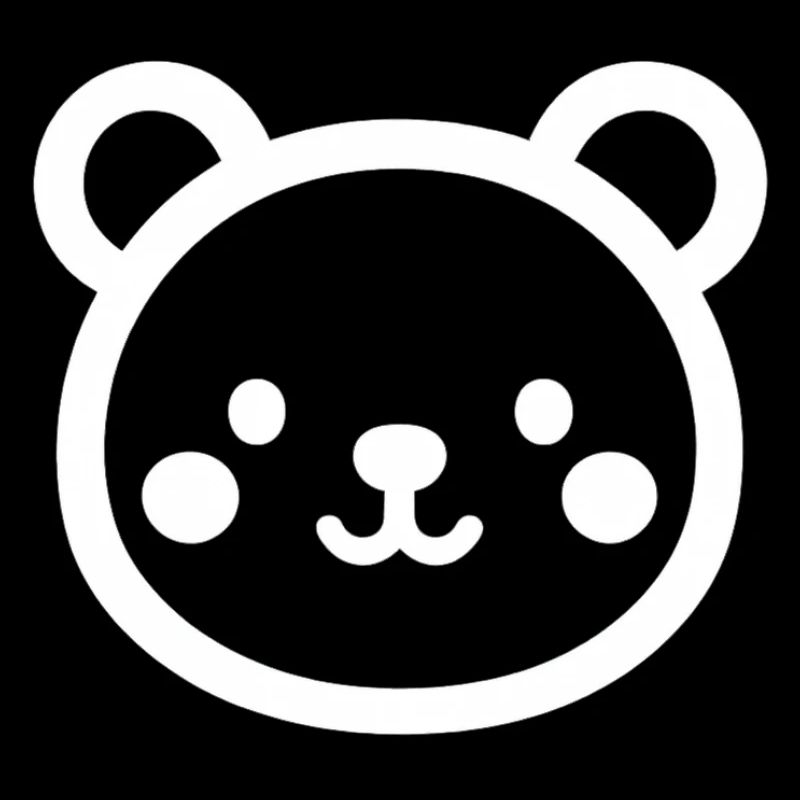 Cute Bear Head with Soft Pastel Colors