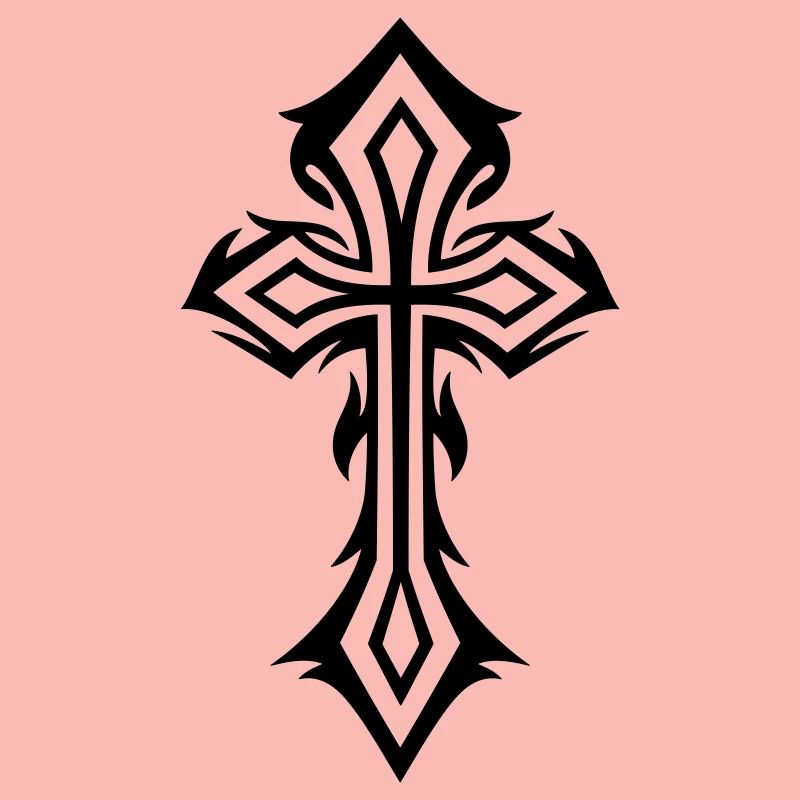 Croix, Crucifix, avec des épines, style gothique.