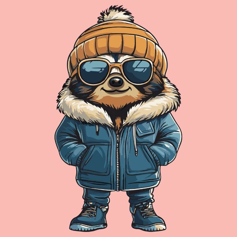 Faultier Winter Comic