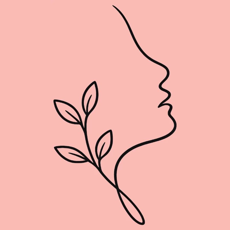 Face linéaire avec feuillage