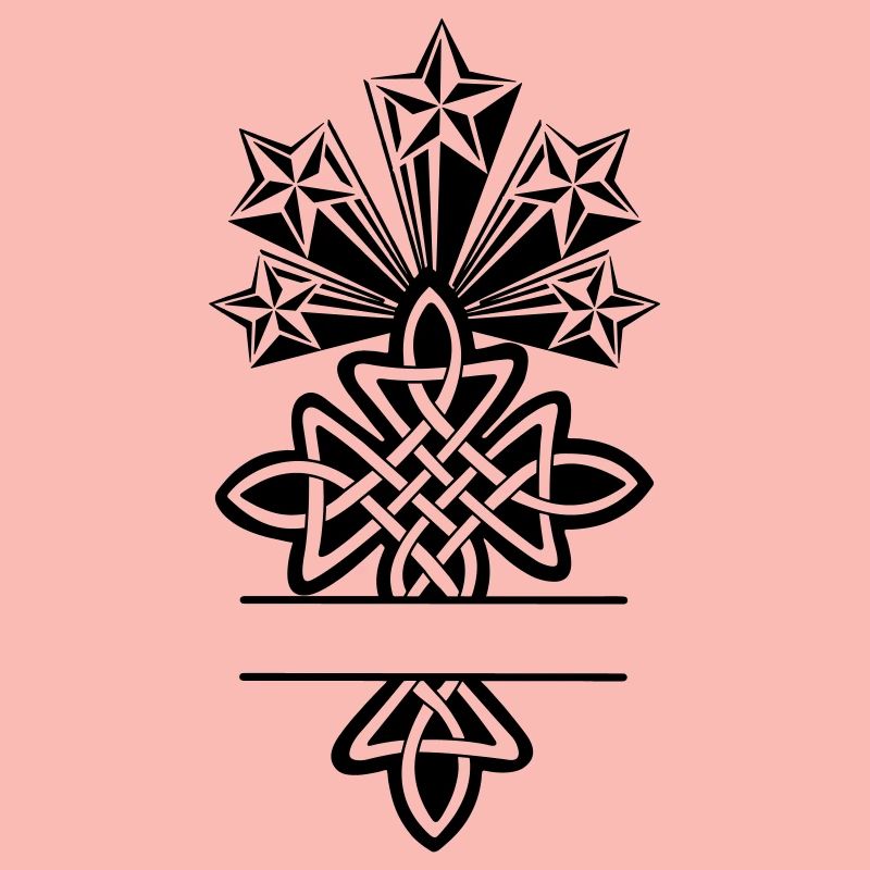 Celtic cross monogram five stars