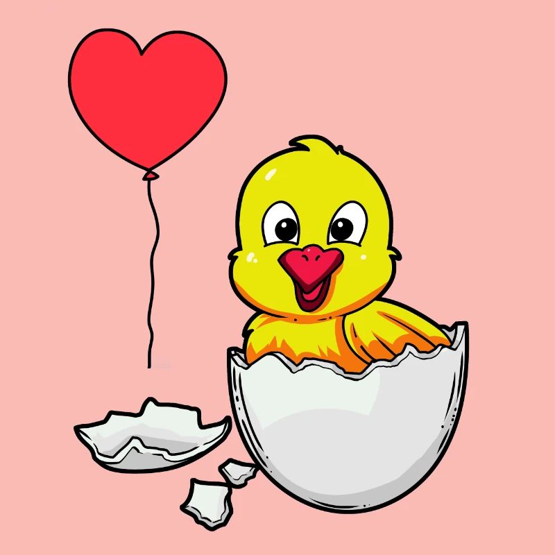 Eggshell Chick Easter Birth Baby Children Egg