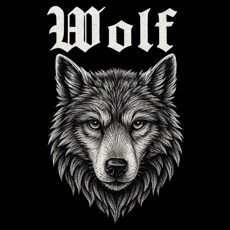 Gothic Wolf Head Illustration Gift Idea