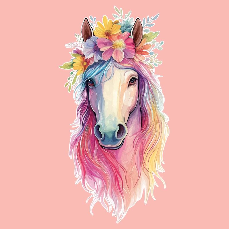 Pferd mit Blumen