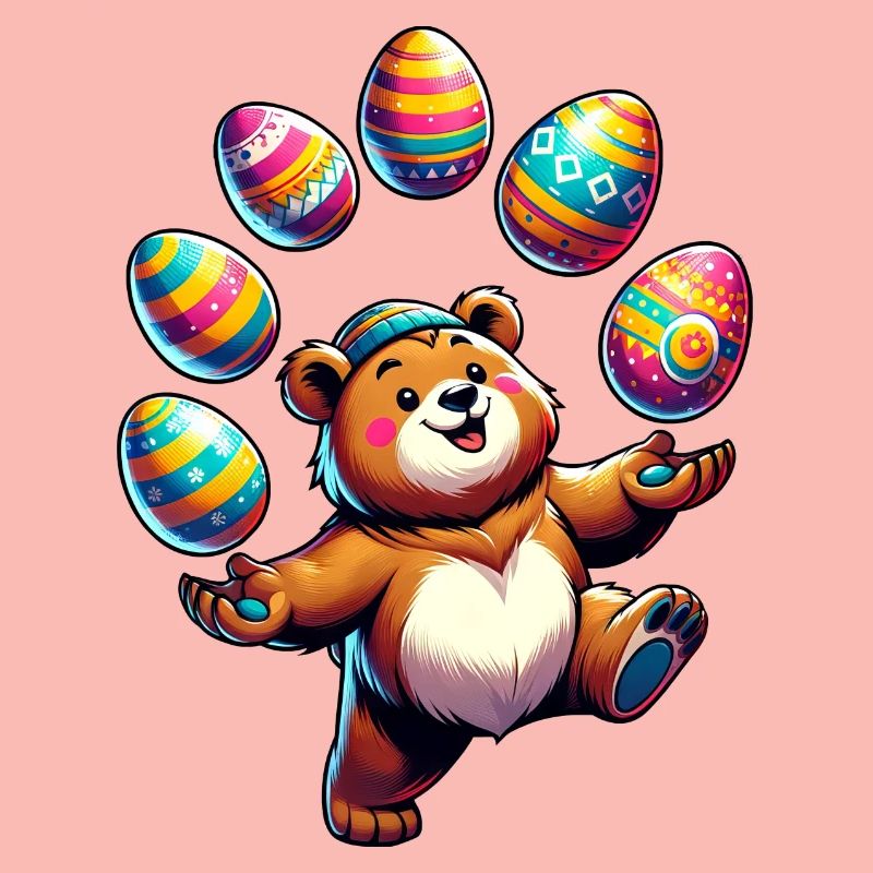 Easter Bear Juggling Easter Eggs: Sweets