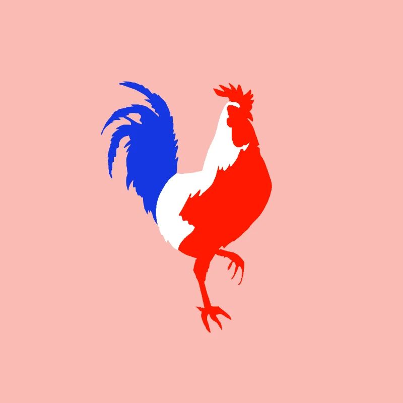 rooster blue white red