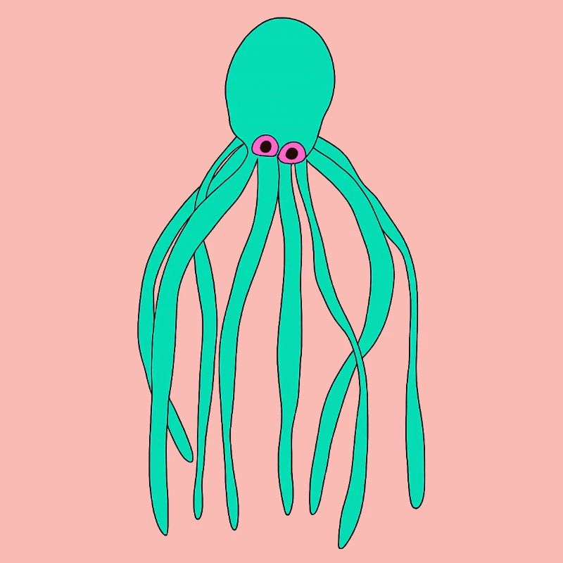 Turquoise Octopus Pop Art Print