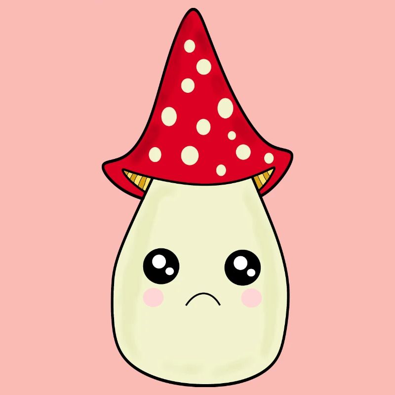 Kawaii Mushroom Toadstool cute red with face