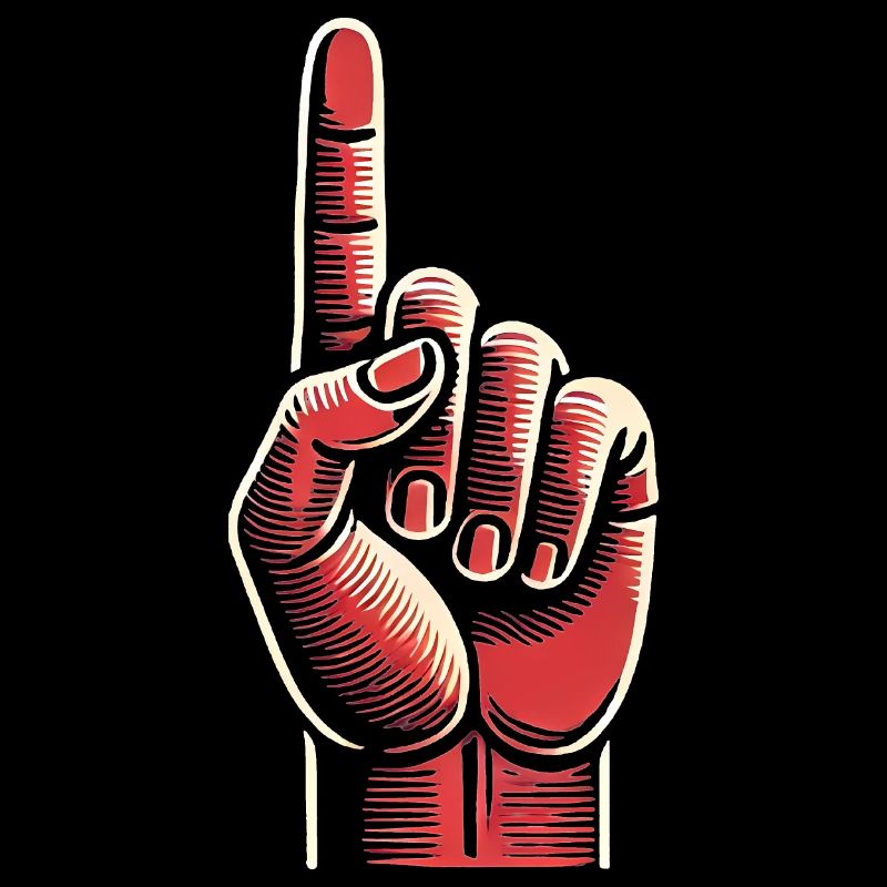 Bold Red Hand Gesture Design