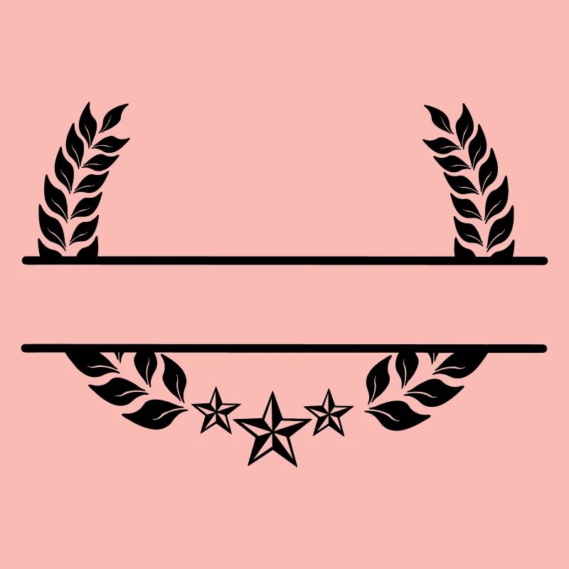 Laurel wreath under three stars