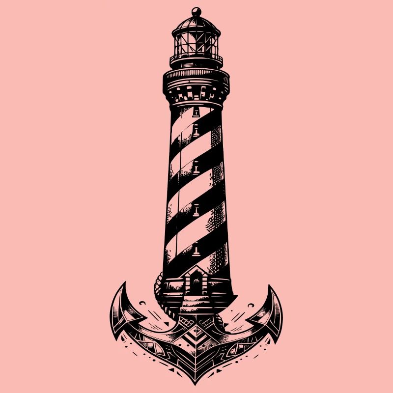 Conception d’ancre de phare côtier à rayures obliques