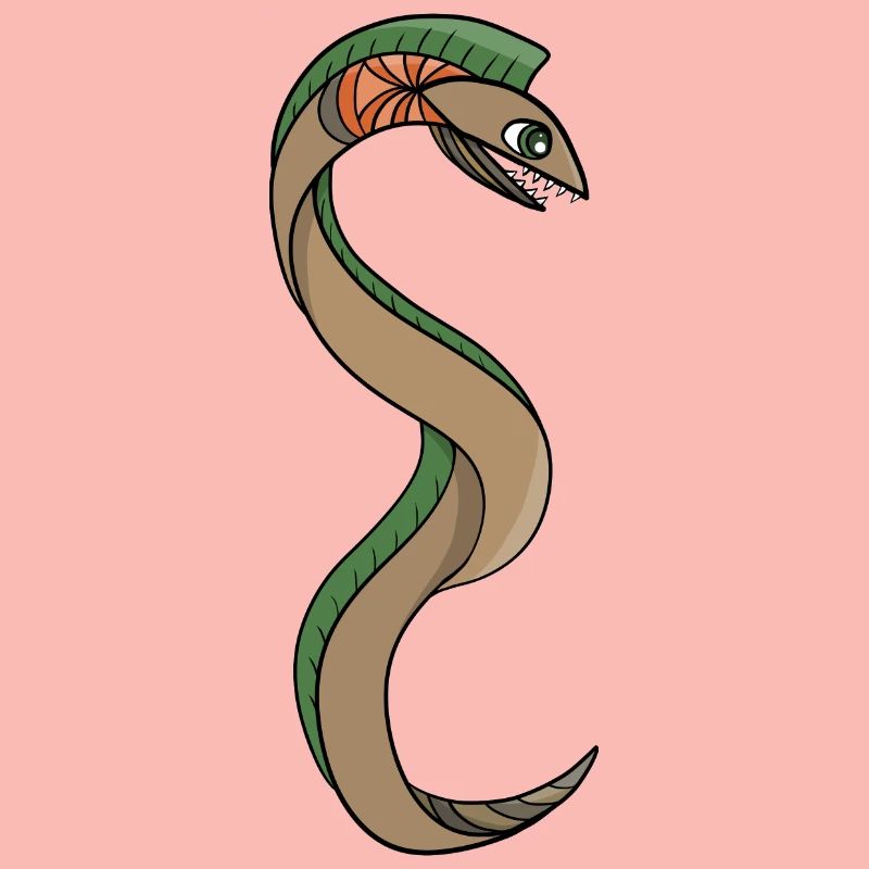 A Snake with sharp teeth