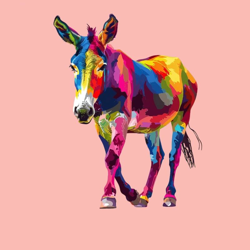 Bunter Esel Pop-Art Stil