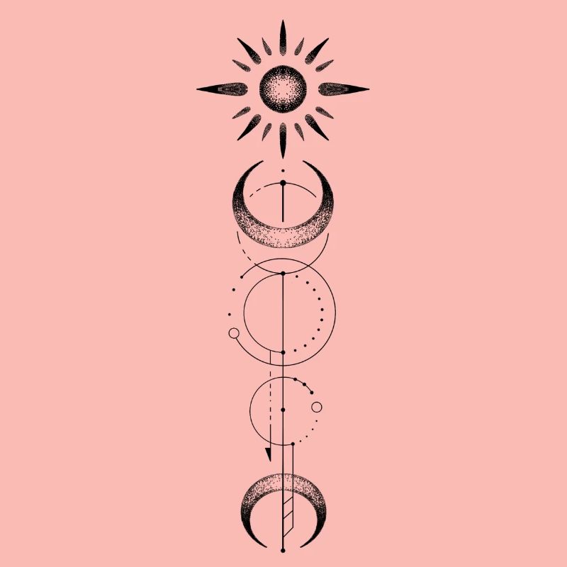 Geometric pattern moon sun